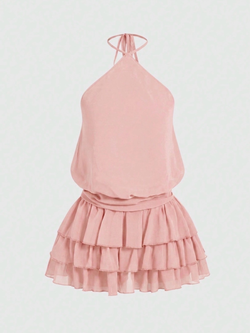💞 NWT Milly Pink Blush Halter Ruffle Top